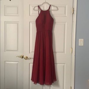 Red Long Sleeveless Dress